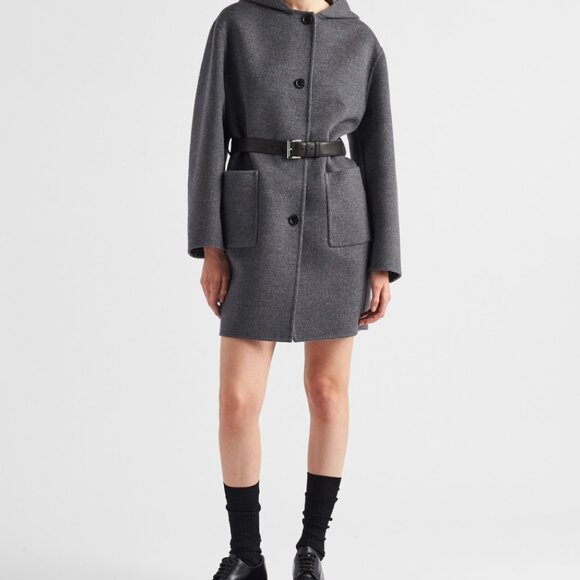 PRADA NEW COAT SINGLE BREASTED DOUBLE WOOL COAT NEW 40 - Picture 2 of 14